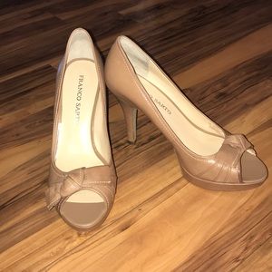Beige high heels